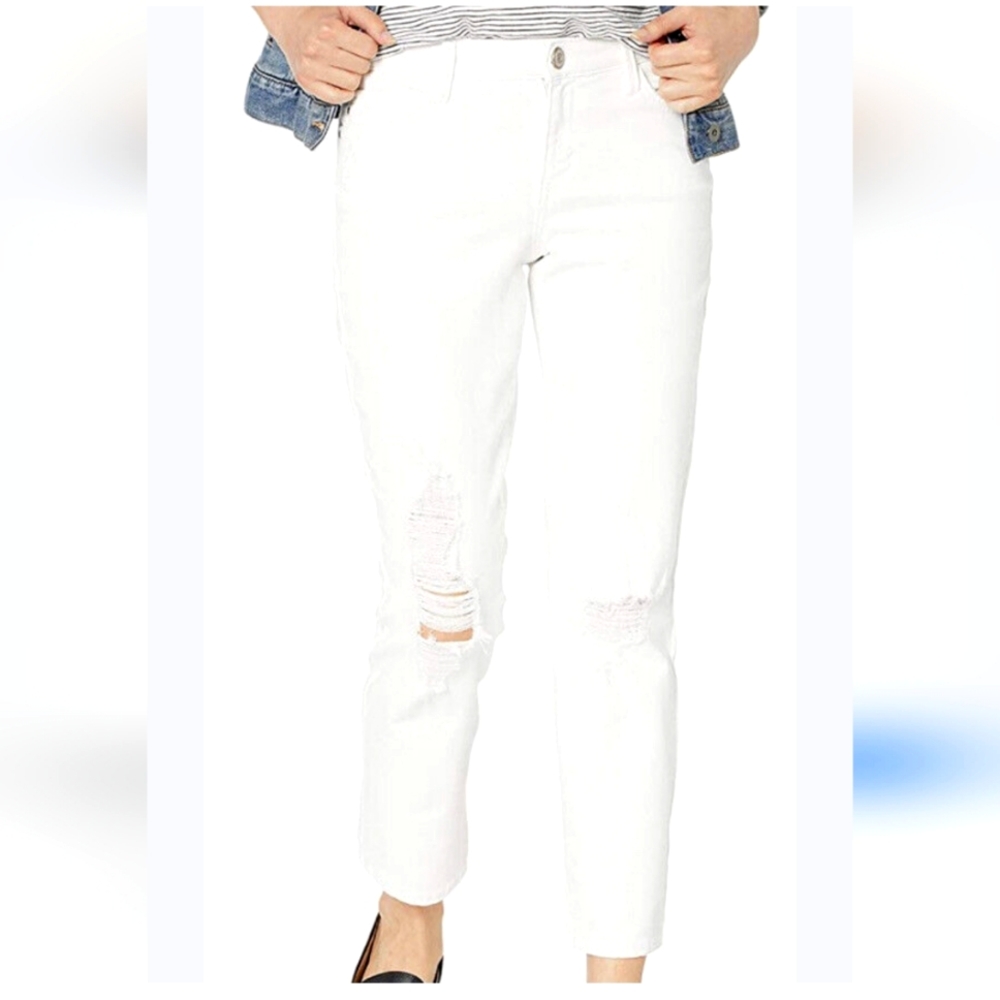 American eagle outfitters plus size women's mid rise straight leg ripped pants